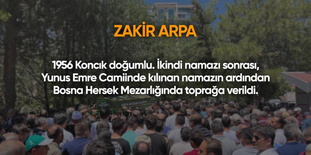 Konya'da bugün vefat edenler | 13 Şubat 2025 7